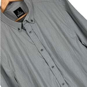 PRANA Men's XL‎ Gray Tencel Performance Wicking Outdoor Trekking Button Shirt
